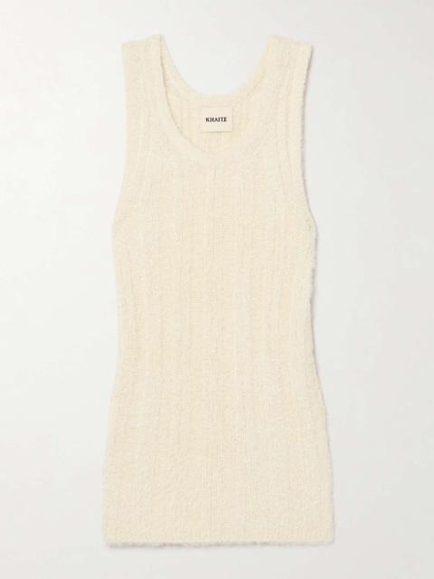 Lena ribbed brushed silk and cashmere-blend tank