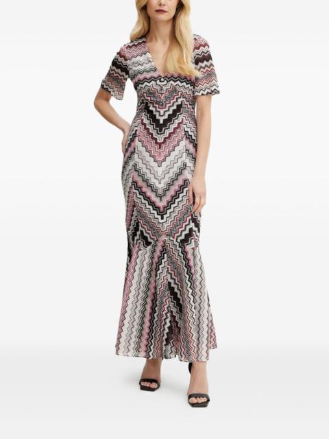 zigzag-knit fishtail dress