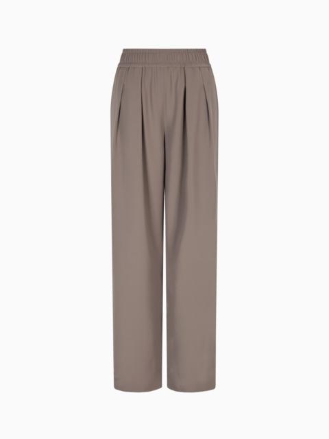 TECHNICAL-CADY TROUSERS WITH ELASTICATED WAISTBAND