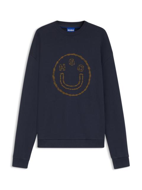 COTTON-TERRY SWEATSHIRT WITH HAPPY HUGO PRINT