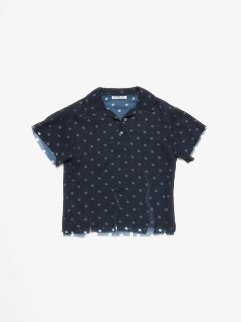 Layered t-shirt - Navy/white