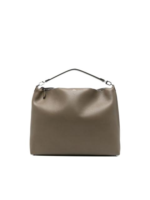 Bevel leather shoulder bag
