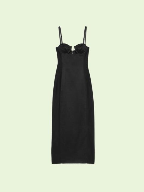Silk duchesse mid-length dress