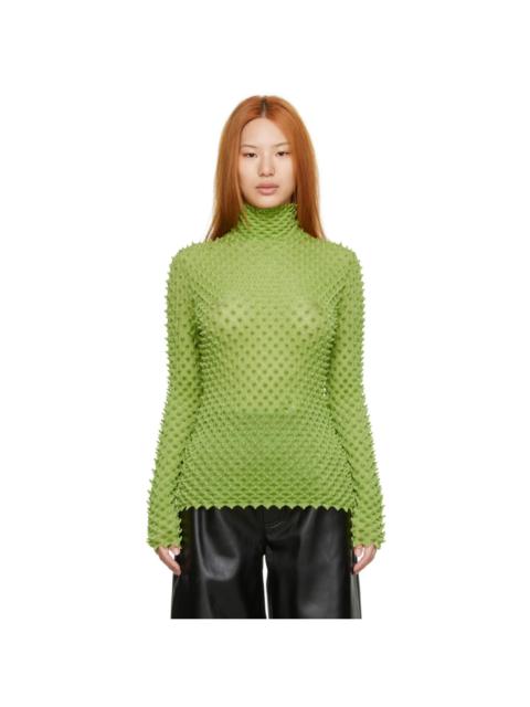 Green Polyester Turtleneck