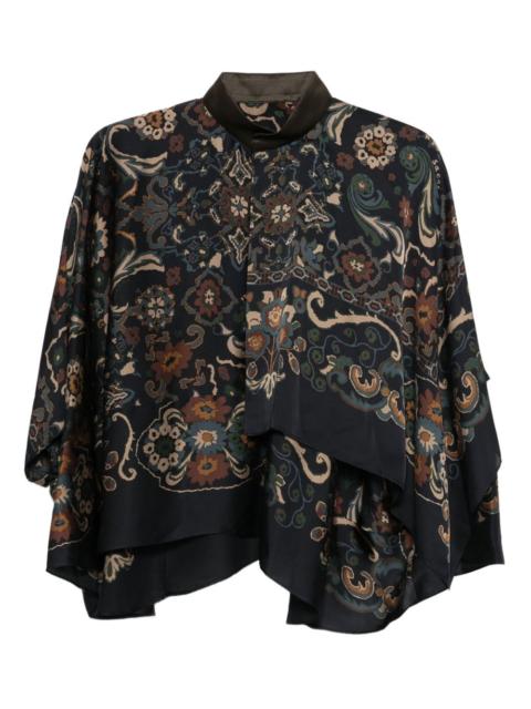paisley-print layered blouse