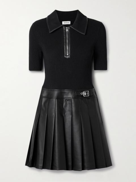 Linnie Ribbed-knit And Pleated Mini Dress