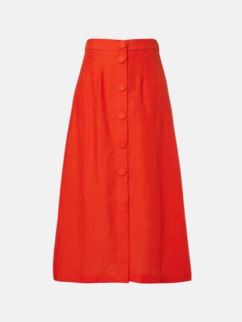 Amusante linen midi skirt