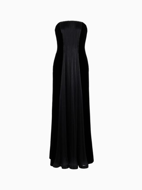 VELVET AND SILK BUSTIER DRESS