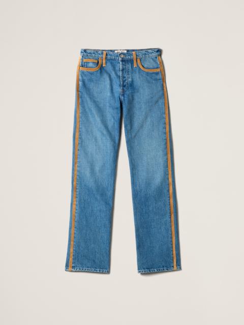 Denim and leather jeans