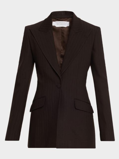 Leiva Herringbone Single-Breasted Blazer