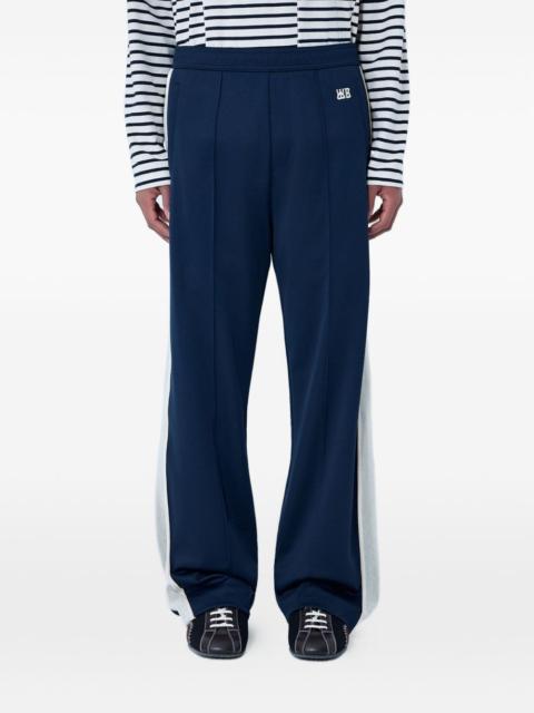elasticated-waist side-stripe trousers