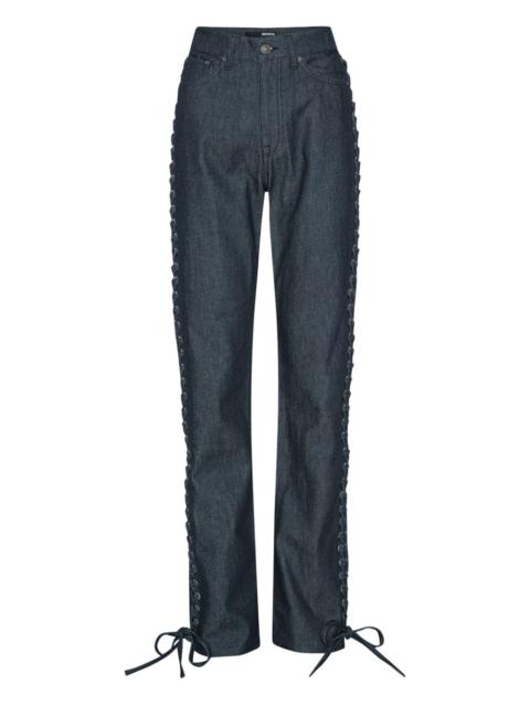 logo-patch tie-details jeans