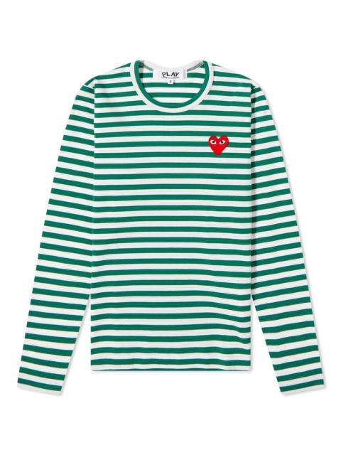 Comme des Garcons Play Women's Long Sleeve Heart Logo Stripe