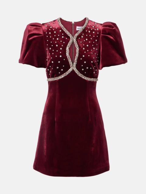 Edwiena embellished velvet minidress