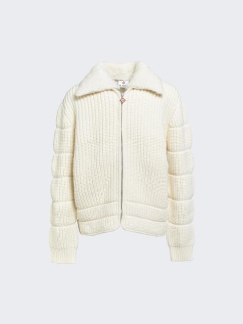 Rib Padded Jacket White