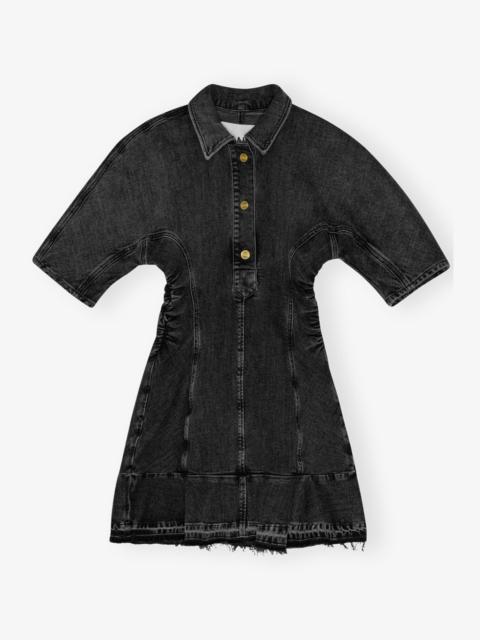 WASHED BLACK DENIM MINI DRESS