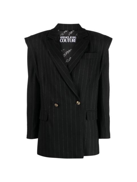 pinstriped double-breasted blazer