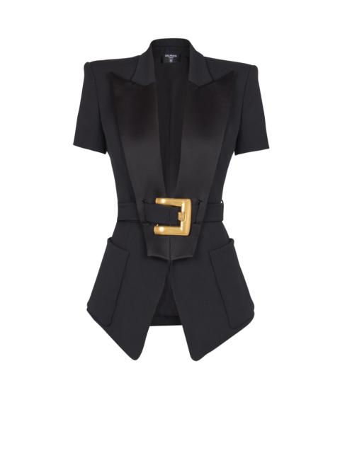 Grain de poudre jacket with belt detail