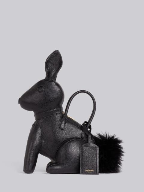 Black Pebbled Calfskin Rabbit Bag