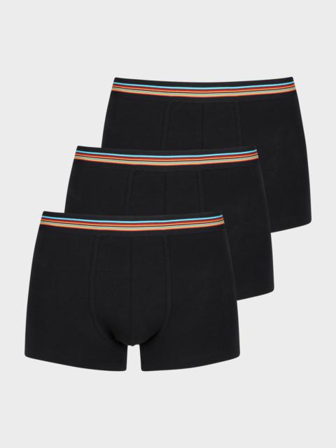 Black 'Signature Stripe' Waistband Boxer Briefs Three Pack