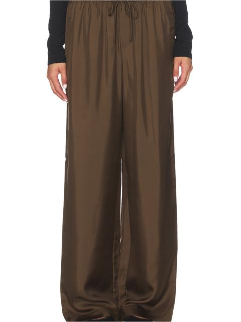 Wide Leg Silk Trousers