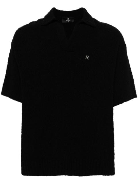 bouclÃ© knit polo shirt
