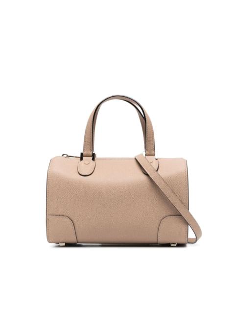 grained-texture leather tote bag