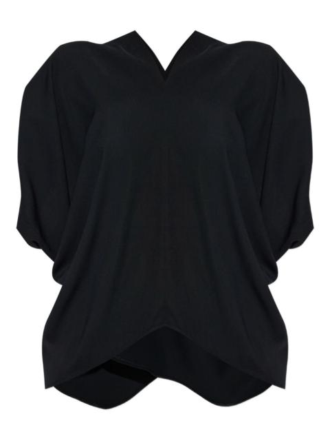 draped V-neck blouse