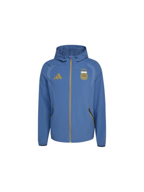 adidas Argentina Tiro Travel Full Zip Windbreaker Crew Blue