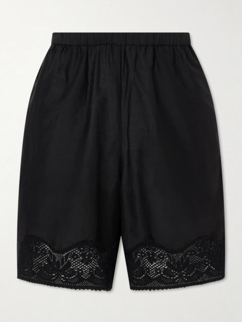Tillie Prima Cotton And Silk Blend Straight-leg Shorts