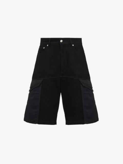 Men's Hybrid Denim Shorts in Black