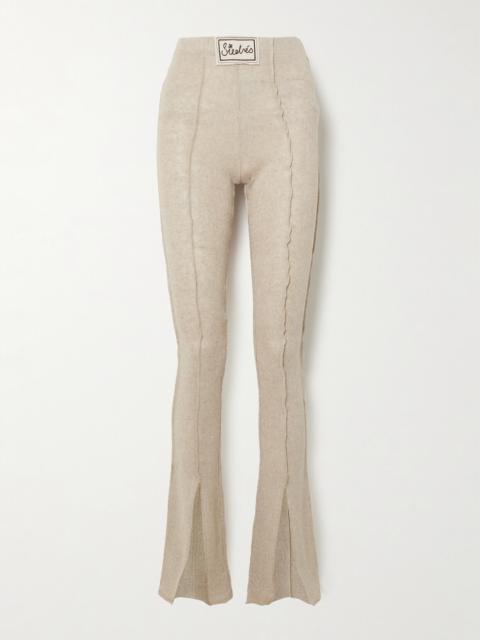 Mult Appliquéd Linen-blend Flared Pants