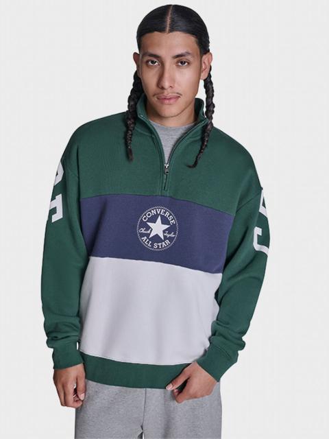 Retro Stripe Relaxed Quarter-Zip Sweatshirt