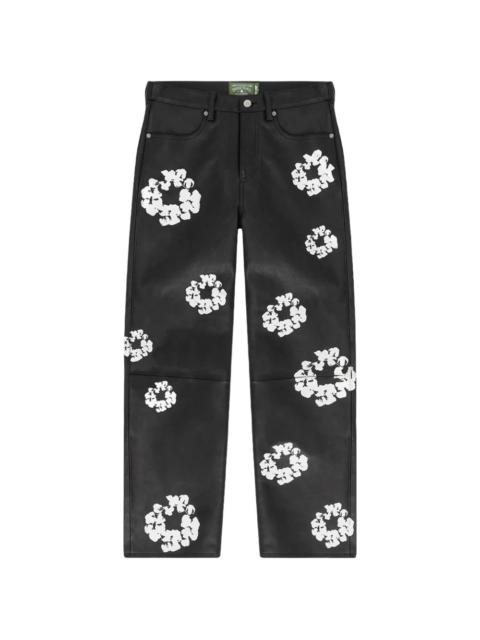 floral-motif trousers