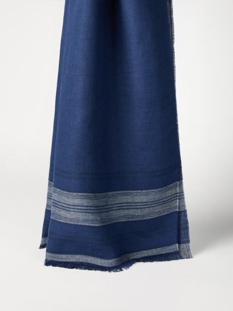 Embroidered linen scarf