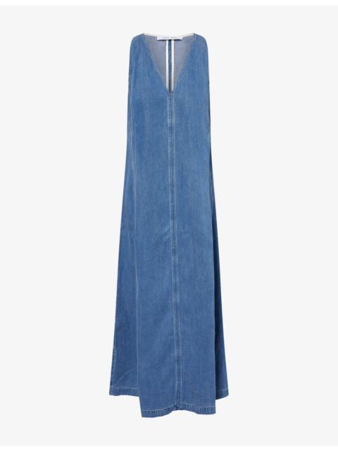 Saskylar Sleeveless Denim Midi Dress