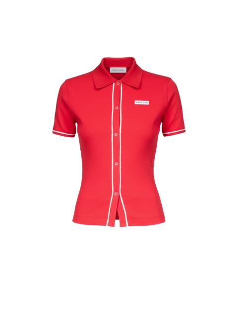 Light ribbed jersey polo t-shirt organic cotton