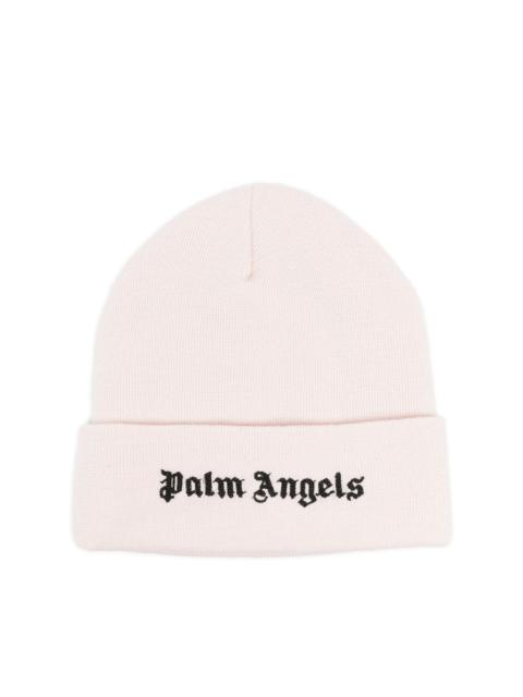 logo-embroidered cotton beanie
