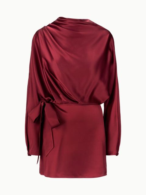 STAUD PHOEBE SILK MINI DRESS SANGRIA