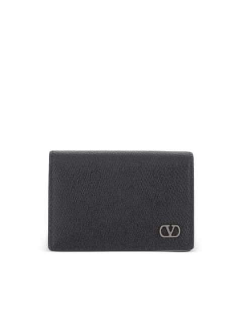 logo-plaque leather wallet