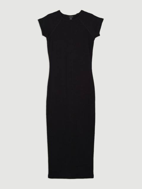 Compact Jersey Rib Cap Sleeve Maxi Dress