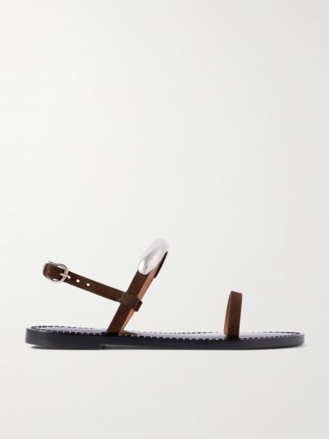 The Ghana Embellished Leather Slingback Sandals