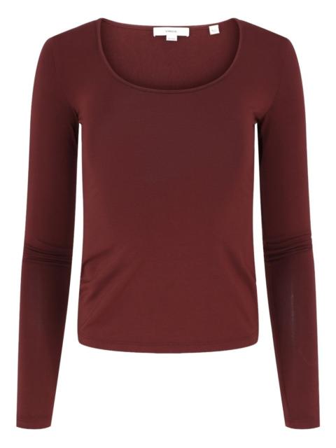 scoop neck long-sleeved T-shirt