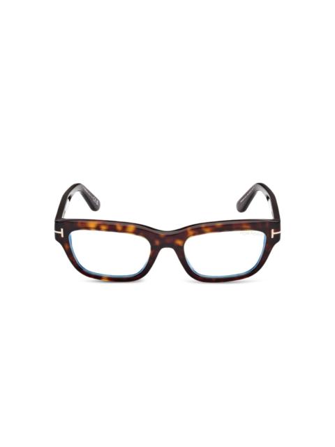 tortoiseshell rectangular glasses
