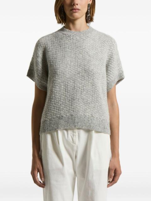 round-neck short-sleeve sweater
