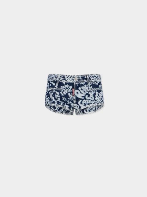 REBEL HIBISCUS DARK FLOWER WASH SHORTS