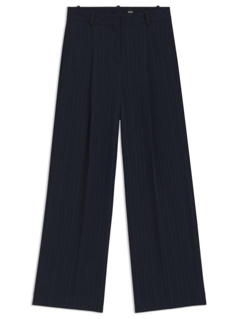 EXTRA-LONG-LENGTH PINSTRIPE TROUSERS WITH WIDE LEG