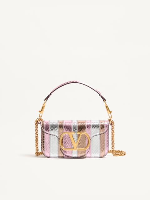 VALENTINO GARAVANI LOCÒ SMALL SHOULDER BAG IN LAMINATED ELAPHE