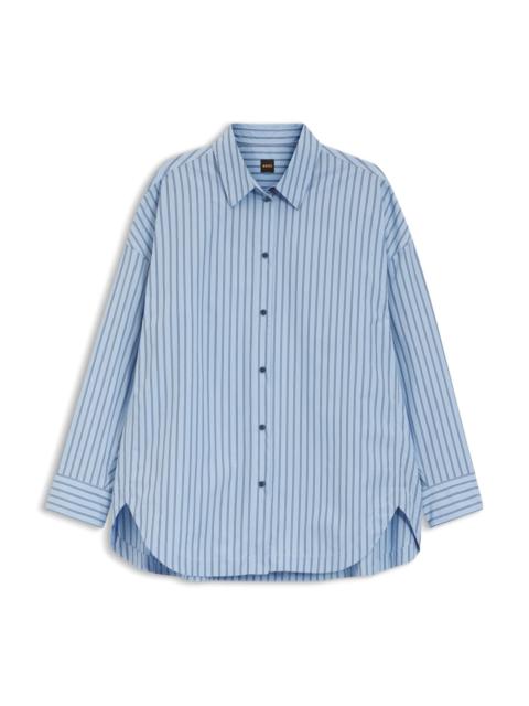 STRIPED OVERSIZED-FIT BLOUSE IN COTTON POPLIN