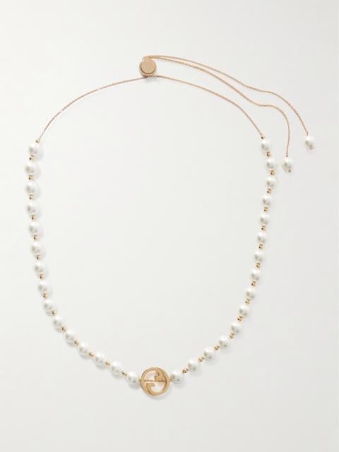 Interlocking G Gold-tone Faux Pearl Necklace